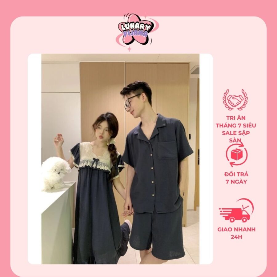 Bộ ngủ đôi, pijama nam, váy ngủ nữ ngắn dài tay